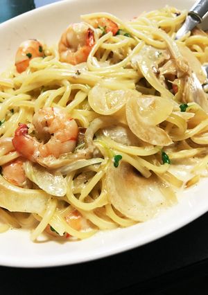 エビとブロッコリースプラウトのパスタ-レシピのメイン写真