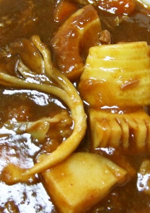 たけのこ・舞茸・牛すじ肉のシチュー-レシピのメイン写真