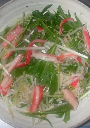 水菜＆もやし＆カニカマのサラダ-レシピのメイン写真