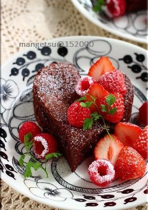 ＊＊ハートのガトーショコラ＊＊苺飾り-レシピのメイン写真