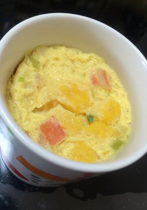 レンジで超簡単！カップ麺の残汁で茶碗蒸し-レシピのメイン写真