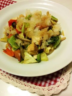 あっさり野菜炒め☆大量大根おろし乗せ!-レシピのメイン写真