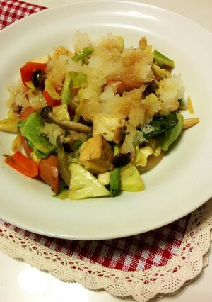 あっさり野菜炒め☆大量大根おろし乗せ！-レシピのメイン写真