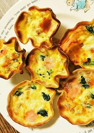ピザ生地を作った簡単ミニキッシュ-レシピのメイン写真