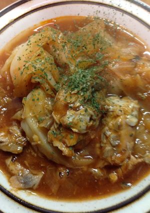 キャベツの鯖トマト煮込み-レシピのメイン写真