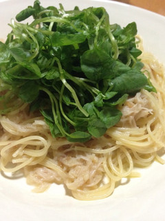 クレソンとホタテのパスタ♪-レシピのメイン写真