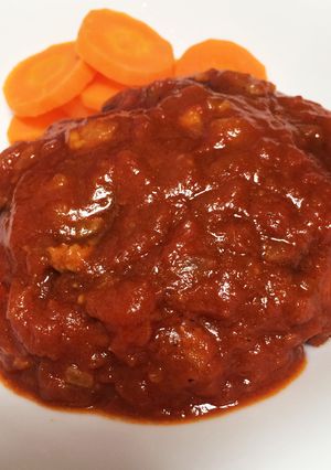 簡単♫豚ひき肉でトマト煮込みハンバーグ-レシピのメイン写真