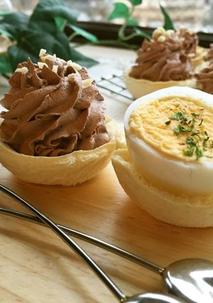 バレンタインの朝食✿カップチョコ＆ゆで卵-レシピのメイン写真