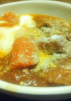 圧力鍋で牛バラ煮込み☆ポーチドエッグ付-レシピのメイン写真