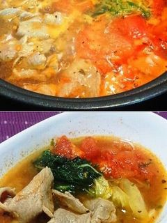 簡単♪豚肉と白菜のトマトスープ鍋-レシピのメイン写真