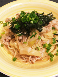 長ネギと豚バラの柚子胡椒パスタ-レシピのメイン写真