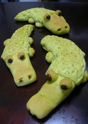 レンジパンで「ワニメロンパン」♪-レシピのメイン写真