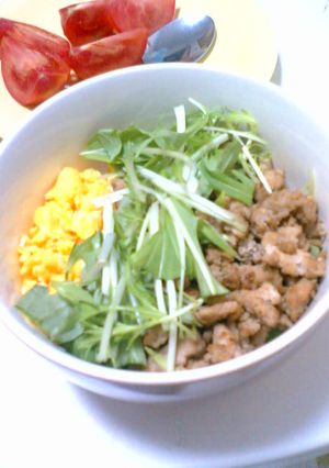 ♬鶏ひき肉の三色丼♬-レシピのメイン写真