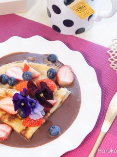 チョコソースたっぷりクレープデザート-レシピのメイン写真