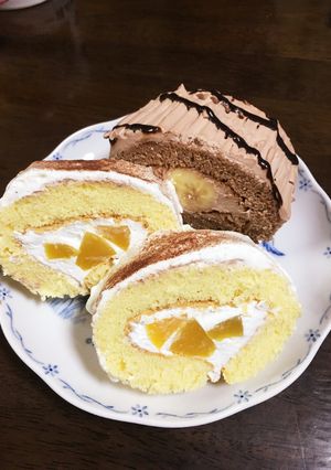 【フルーツ＊ロールケーキ】-レシピのメイン写真