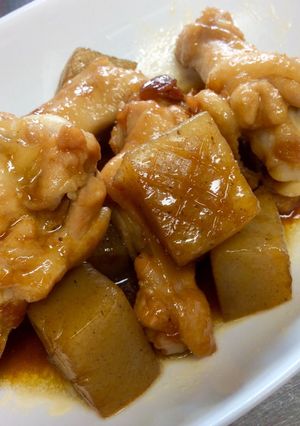 手羽元とこんにゃくの梅甘辛煮-レシピのメイン写真