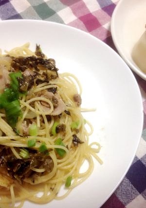 簡単♩高菜と豚バラのパスタ-レシピのメイン写真