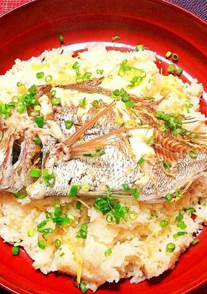 炊飯器で簡単！絶品！豪華！な基本の鯛めし-レシピのメイン写真