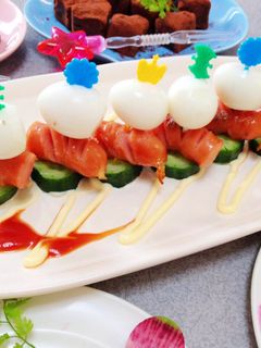 うずら卵のピンチョス♡辛子マヨ風味♪-レシピのメイン写真