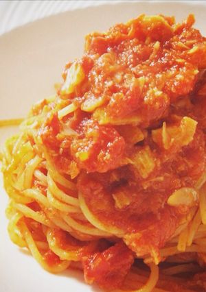 完コピ！トマトとにんにくのスパゲティ-レシピのメイン写真