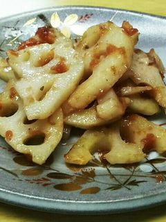 蓮根の梅炒め-レシピのメイン写真