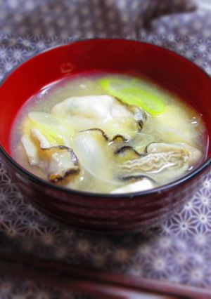 牡蠣の味噌汁-レシピのメイン写真