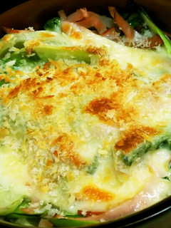チンゲン菜とハムのマヨチーズ焼き-レシピのメイン写真