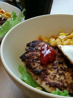 豆腐ハンバーグでカフェごはん★ロコモコ丼-レシピのメイン写真