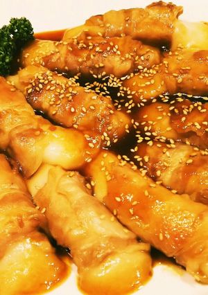 簡単メニュー☆餅の豚肉巻き-レシピのメイン写真