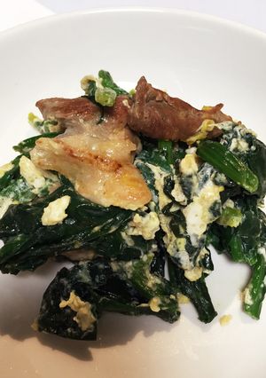 ほうれん草と豚肉の卵炒め-レシピのメイン写真