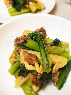 春香る☆筍と牛肉と小松菜のオイスター炒め-レシピのメイン写真