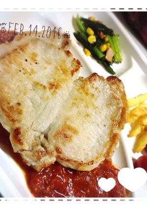 バレンタイン♡ハートのポークソテー-レシピのメイン写真