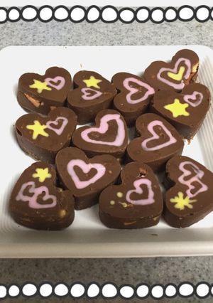 かわいいハートのマシュマロナッツチョコ-レシピのメイン写真