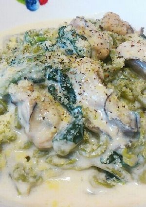 牡蠣とホウレン草のクリームパスタ-レシピのメイン写真