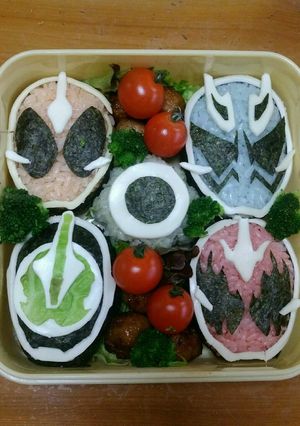 仮面ライダーゴースト キャラ弁 型紙付-レシピのメイン写真
