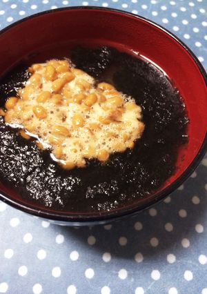 柚子胡椒香る♫海苔と納豆のお味噌汁-レシピのメイン写真