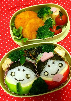 ひな祭り♪簡単お雛様キャラ弁♪-レシピのメイン写真