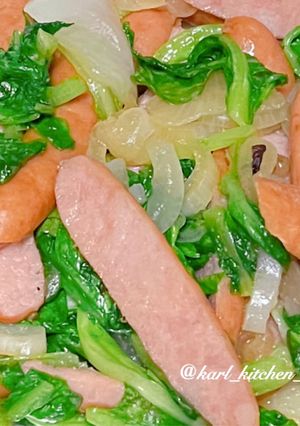 簡単ソーセージ新玉ねぎサラダ菜炒め-レシピのメイン写真