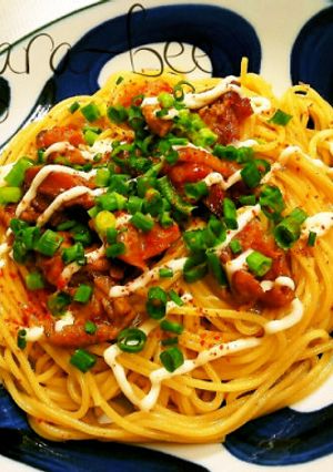 焼き鳥缶で簡単♡照り焼きチキンマヨパスタ-レシピのメイン写真