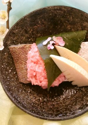 桜鯛の道明寺蒸し-レシピのメイン写真