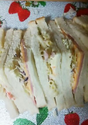 おうちカフェ★ハムチーズ。マカロニサンド-レシピのメイン写真