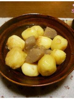 新じゃがとこんにゃくの煮物-レシピのメイン写真