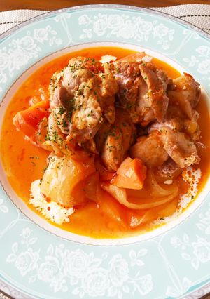 圧力鍋で激うま！鶏と玉葱のトマト煮♡-レシピのメイン写真