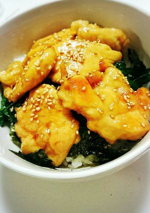 柔らか鶏胸肉とほうれん草の甘辛照り焼き丼-レシピのメイン写真