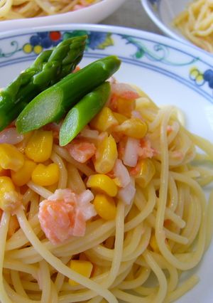 塩鮭の春色ひんやりパスタ：レオン亭-レシピのメイン写真