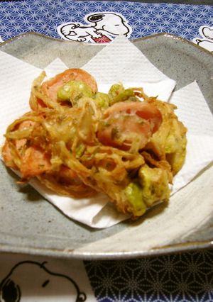 ＊空豆のカラフルかきあげ＊-レシピのメイン写真