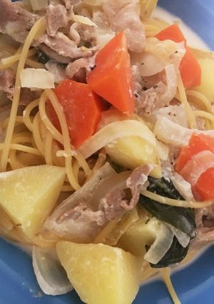 ごろごろ野菜のミルクパスタ-レシピのメイン写真