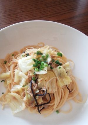 キャベツの塩昆布パスタ-レシピのメイン写真