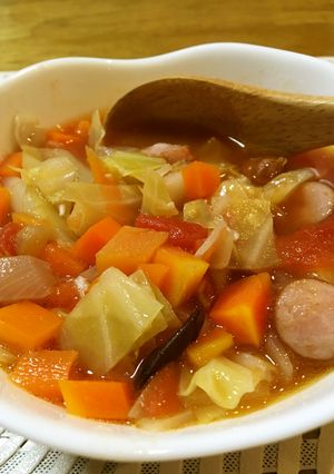 お野菜たっぷりトマトスープ♪-レシピのメイン写真