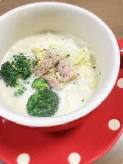 簡単!白菜とベーコンの豆乳スープ-レシピのメイン写真